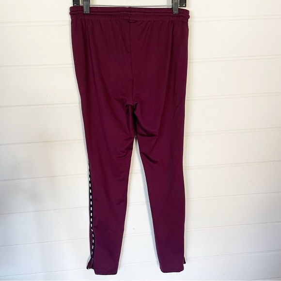Victoria's Secret Pink Active Skinny Trackpant Burgundy Side Stripe Logo S-M - Picture 7 of 11